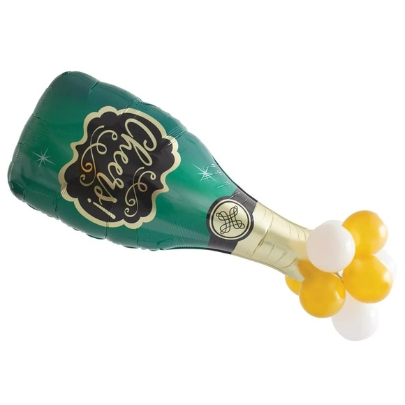 Anagram Other - CHEERS Champagne Bottle 47" Foil/Latex Accented Balloon -‎ Personalize! NIP